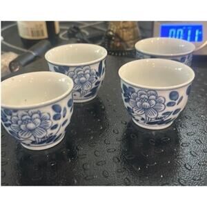 Japanese Lotus Flower Tea Cup/Sake Cup - set of four